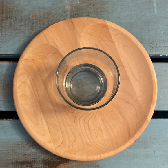 Uncommon Goods Cookies and Milk Wooden Platter With Milk Glass in Center - Picture 8 of 16